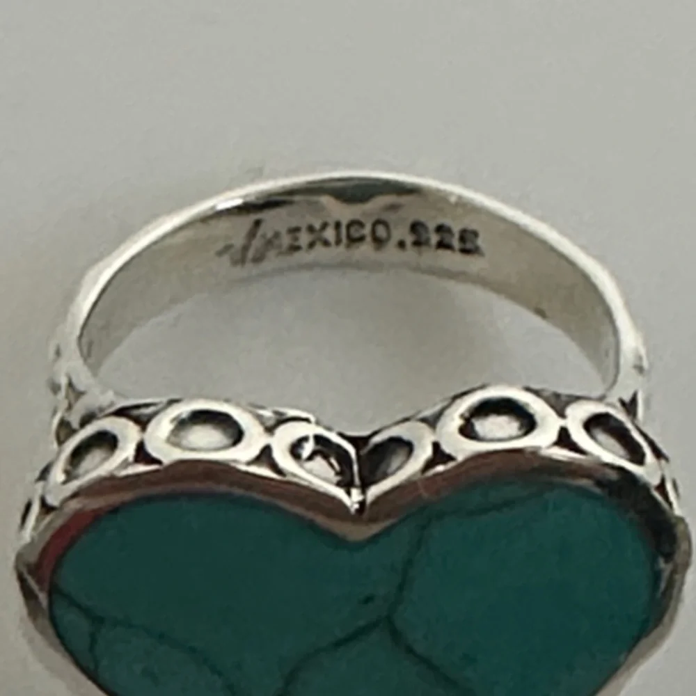 925 sterling silver Heart Turquoise  Gemstone Silver Ring